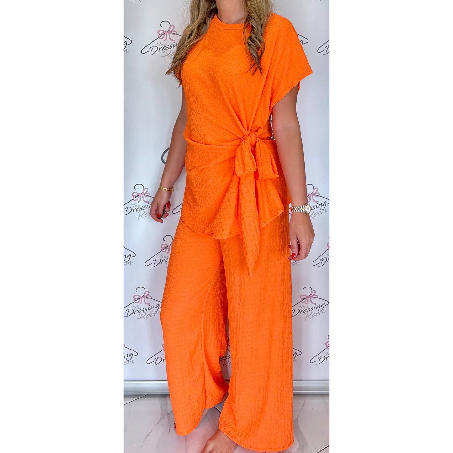 Knot Detail Lougesuit in Orange