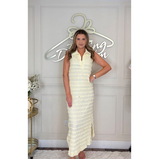 Collared Midi Dress in Yellow