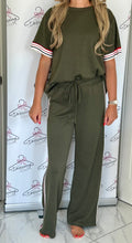 Load image into Gallery viewer, Stripe Detail Loungesuit in Khaki