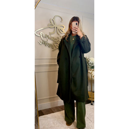 Belted Coat in Khaki