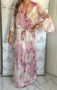 Printed Maxi Dress in Pink