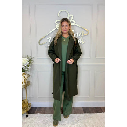 Belted Coat in Khaki