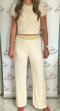 Load image into Gallery viewer, Laser Cut Trouser Co-ord in Cream