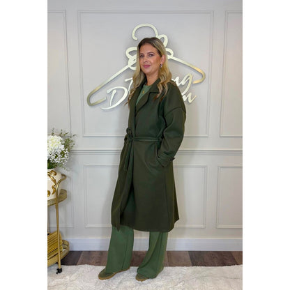 Belted Coat in Khaki