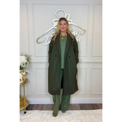 Belted Coat in Khaki