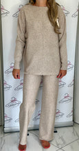 Load image into Gallery viewer, Long Sleeve Fringe Detail Loungesuit in Beige