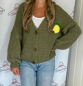 Limoncello Cardigan in Khaki