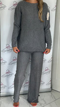 Load image into Gallery viewer, Long Sleeve Fringe Detail Loungesuit in Grey