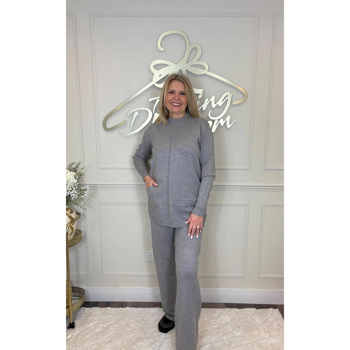 Turtle Neck Loungesuit in Grey