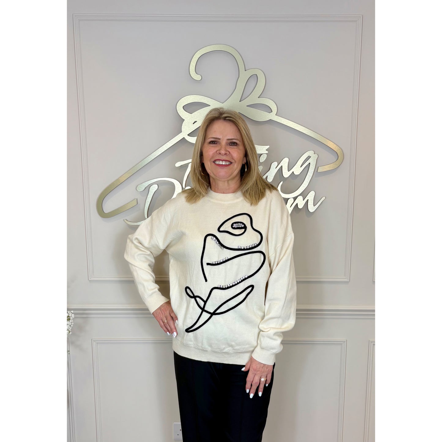 Cream Embellished Jumper