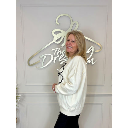 Cream Embellished Jumper