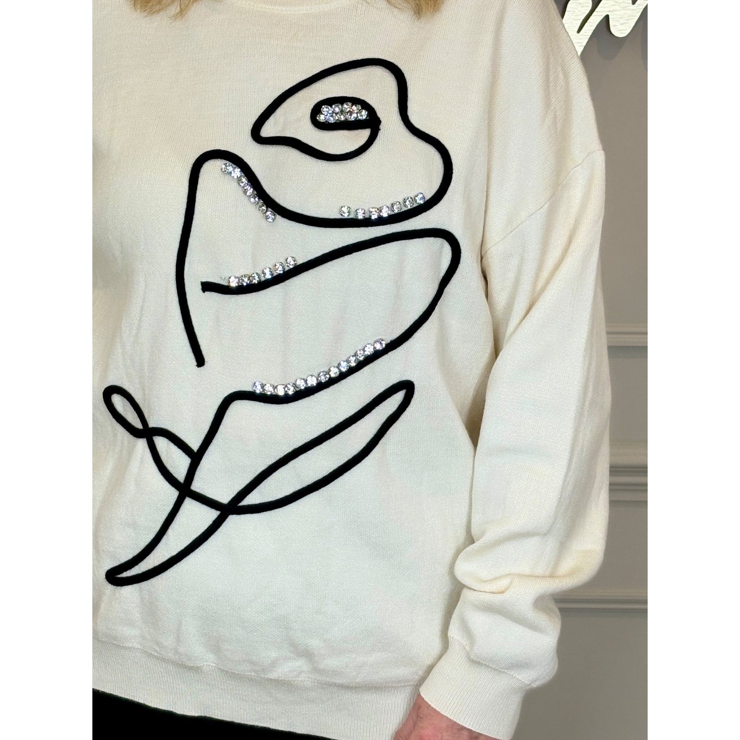 Cream Embellished Jumper