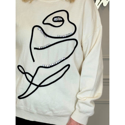 Cream Embellished Jumper