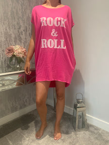 Pink Rock and Roll T-shirt Dress